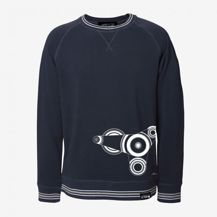 Sweatshirt unisexe bleu marine manches coton biologique