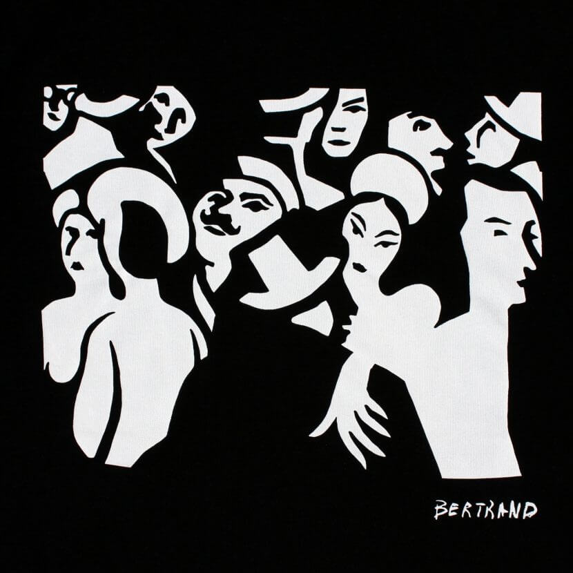 T-shirt noir homme série limitée artiste belge Gaston Bertrand