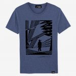 T-shirt Homme bleu chiné inspiré par Victor Delhez artiste anversois
