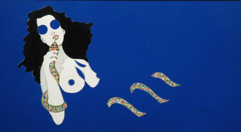 œuvre de Evelyne Axell « La Femme au serpent » 1971