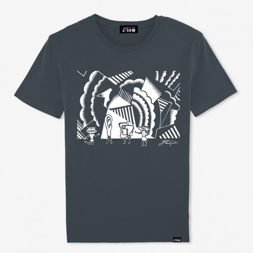 T-shirt belge homme gris en coton bio Flouquet