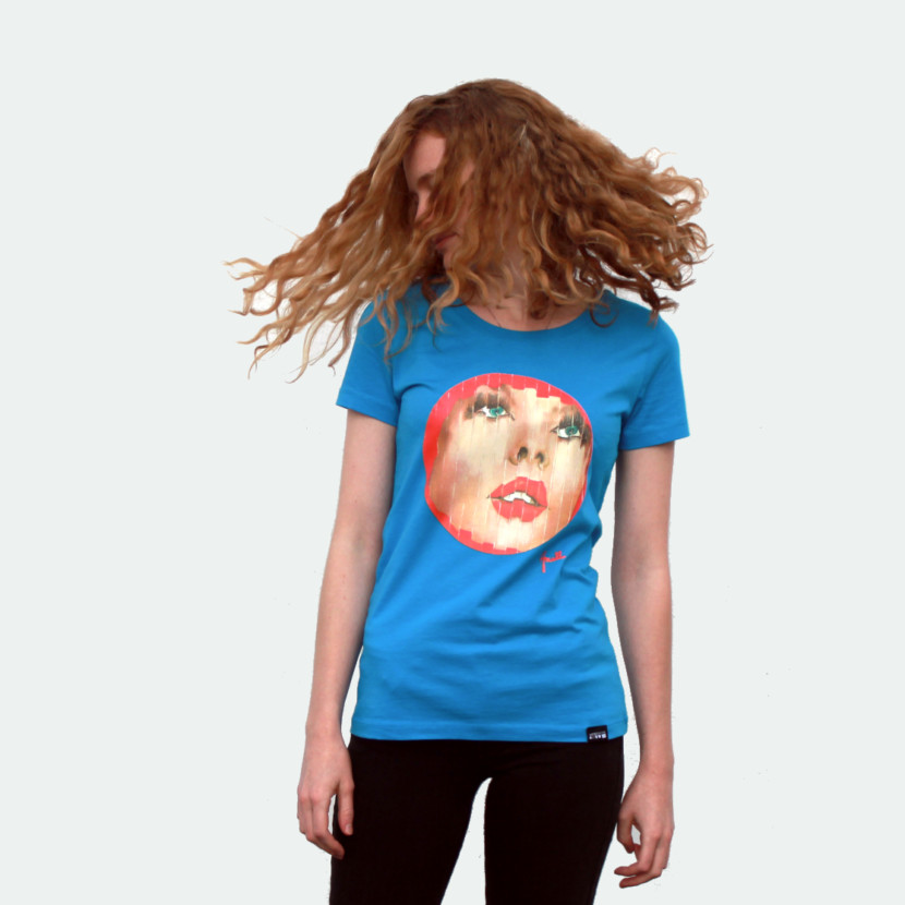 t-shirt femme evelyne axell portrait fragmenté